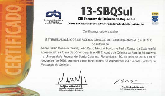 Certificado 13°- SBQSul Certificado 13°- SBQSul