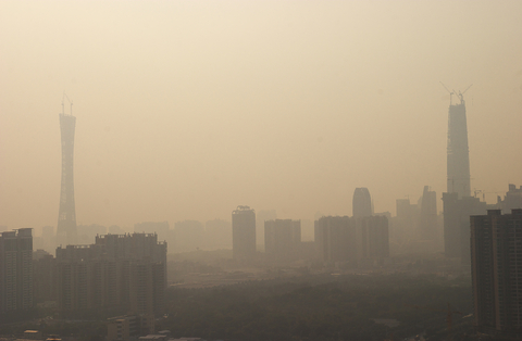 Poluição na cidade chinesa de Guangzhou 
