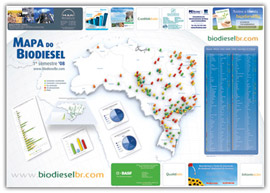 Mapa das usinas de biodiesel 2008