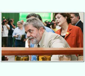 Lula na inaugura��o da primeira usina