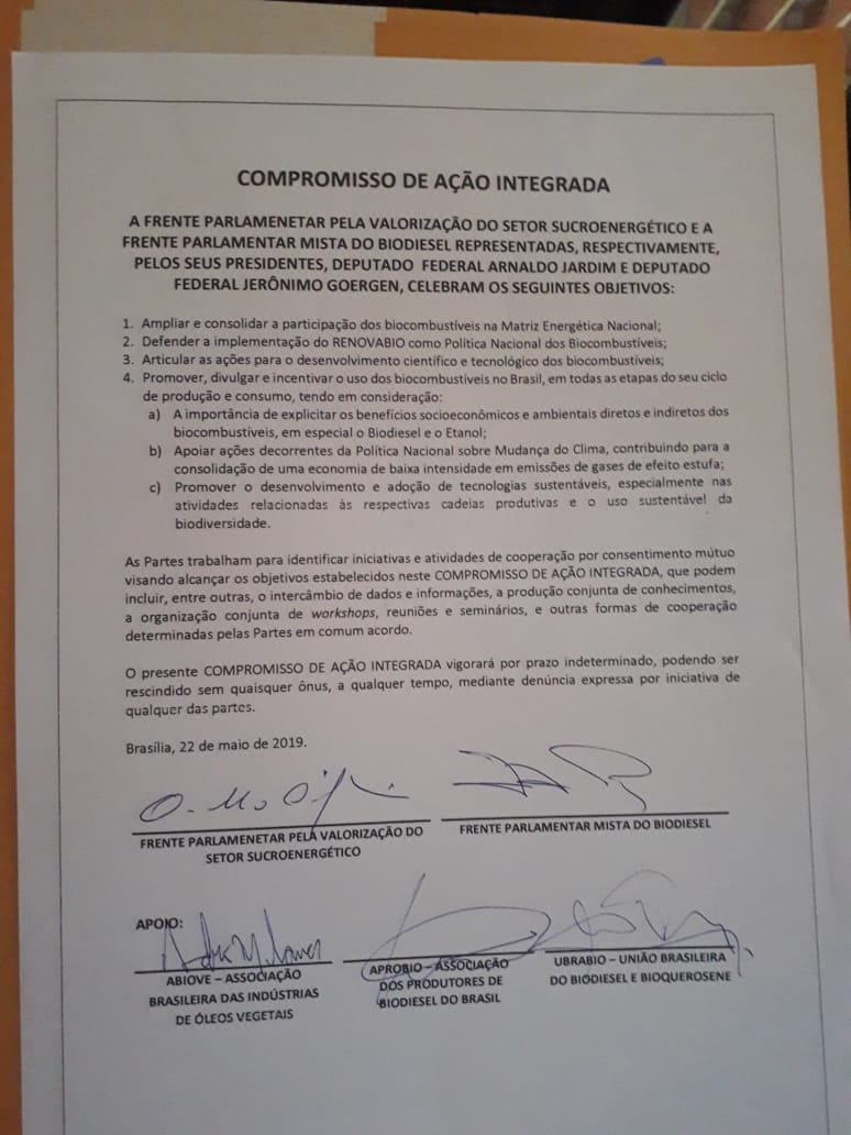 20190523 CompromissoFrenteBioFrenteSucro