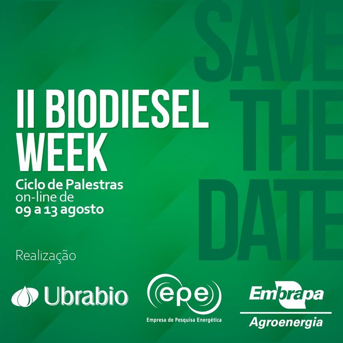Ubrabio, Embrapa e EPE vão organizar 2ª Biodiesel Week